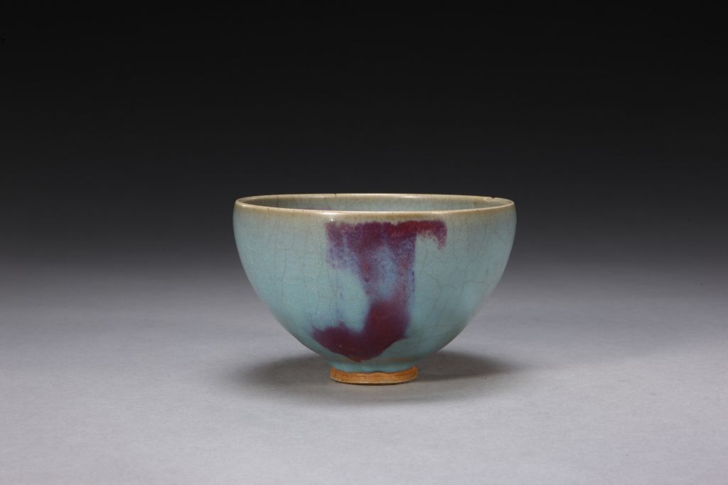 图片[1]-Jun Kiln Sky Blue Glaze Purple Red Spot Bowl-China Archive